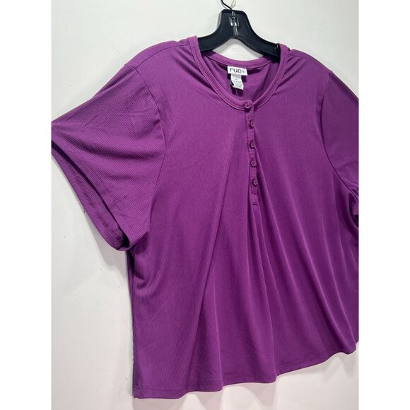 Rue 21 - Women's Short Sleeve Stretch Blouse - Purple - 4X - Picture 10 of 11